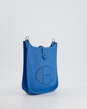 Hermès Mini Evelyne Bag in Bleu Paradise Togo Leather with Palladium Hardware