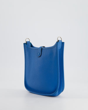 Hermès Mini Evelyne Bag in Bleu Paradise Togo Leather with Palladium Hardware