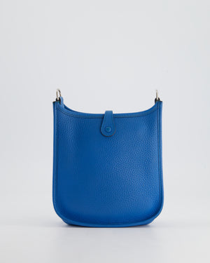 Hermès Mini Evelyne Bag in Bleu Paradise Togo Leather with Palladium Hardware