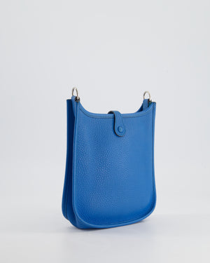 Hermès Mini Evelyne Bag in Bleu Paradise Togo Leather with Palladium Hardware