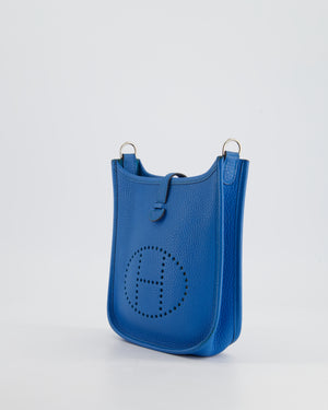 Hermès Mini Evelyne Bag in Bleu Paradise Togo Leather with Palladium Hardware