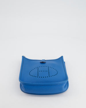 Hermès Mini Evelyne Bag in Bleu Paradise Togo Leather with Palladium Hardware