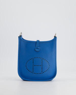 Hermès Mini Evelyne Bag in Bleu Paradise Togo Leather with Palladium Hardware