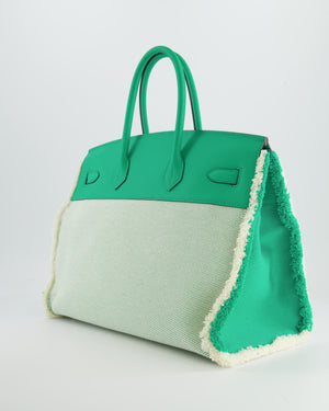 Hermès Birkin Fray Bag 35cm in Menthe Swift Leather and Gold Hardware