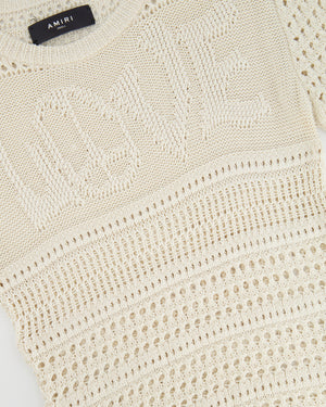 Amiri White Crochet Short-Sleeve Top FR 36 (UK 8)