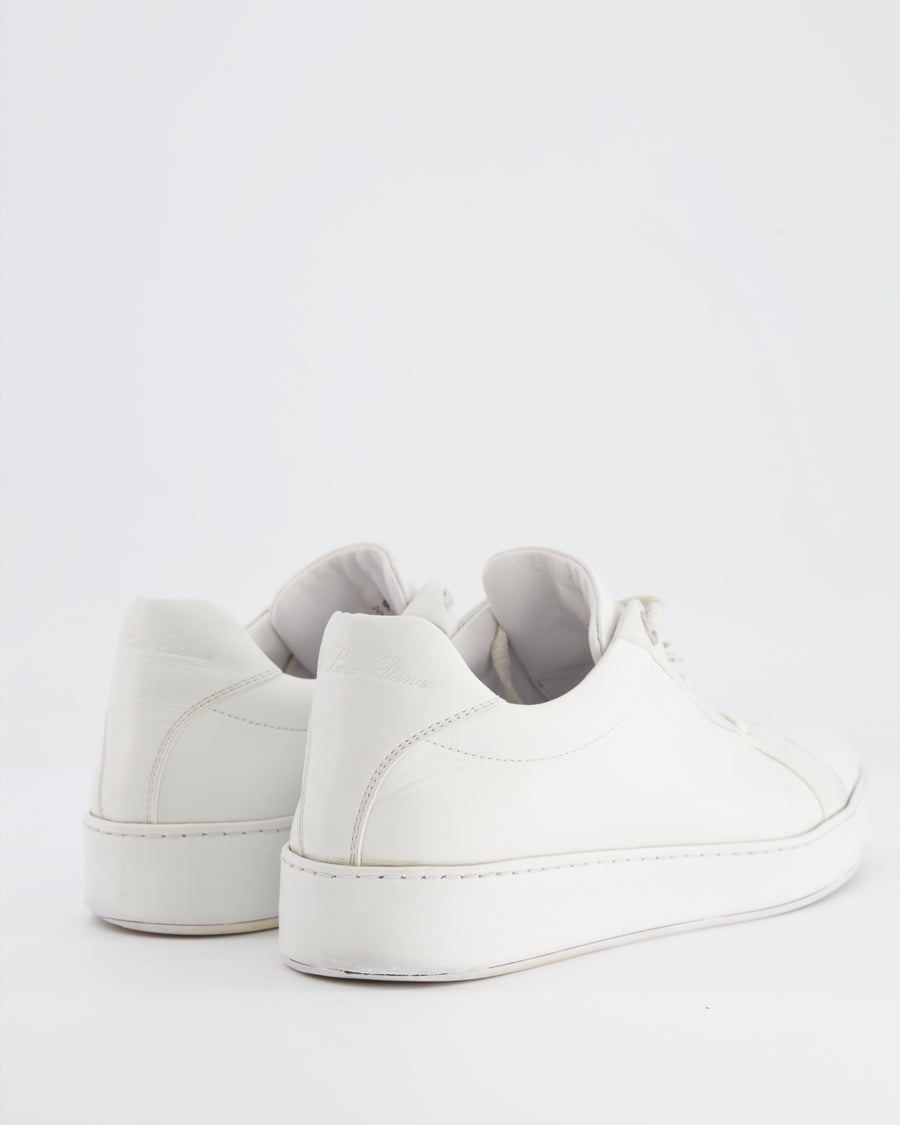 Loro Piana White Leather Trainers with Logo Detailing Size EU 39 RRP £700