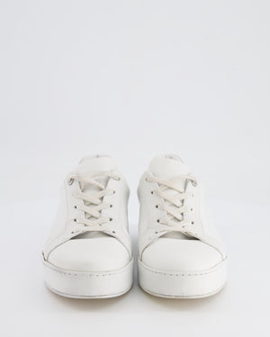 Loro Piana White Leather Trainers with Logo Detailing Size EU 39 RRP £700