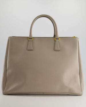 Prada Grey Extra Large Galleria Tote Bag in Saffiano Leather with Gold Hardware