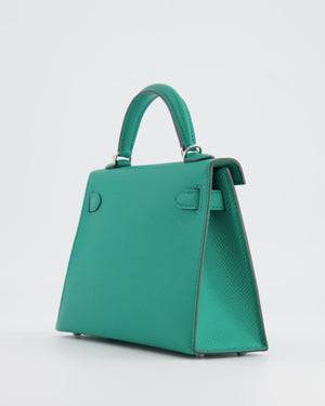 *HOT* Hermès Mini Kelly II 20cm Bag in Vert Jade Epsom Leather with Palladium Hardware