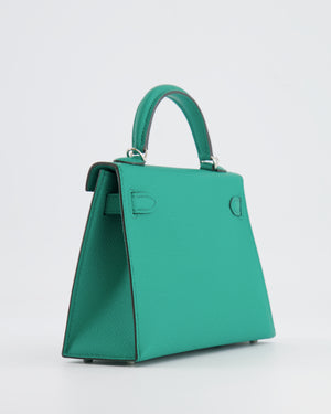 *HOT* Hermès Mini Kelly II 20cm Bag in Vert Jade Epsom Leather with Palladium Hardware