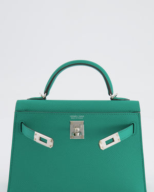 *HOT* Hermès Mini Kelly II 20cm Bag in Vert Jade Epsom Leather with Palladium Hardware