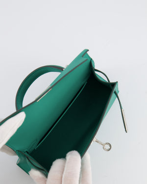 *HOT* Hermès Mini Kelly II 20cm Bag in Vert Jade Epsom Leather with Palladium Hardware