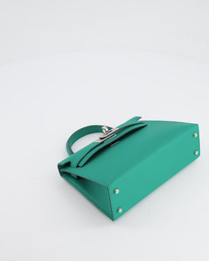 *HOT* Hermès Mini Kelly II 20cm Bag in Vert Jade Epsom Leather with Palladium Hardware