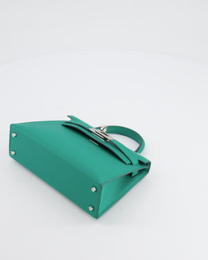 *HOT* Hermès Mini Kelly II 20cm Bag in Vert Jade Epsom Leather with Palladium Hardware