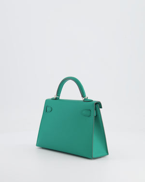 *HOT* Hermès Mini Kelly II 20cm Bag in Vert Jade Epsom Leather with Palladium Hardware