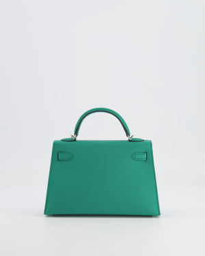 *HOT* Hermès Mini Kelly II 20cm Bag in Vert Jade Epsom Leather with Palladium Hardware