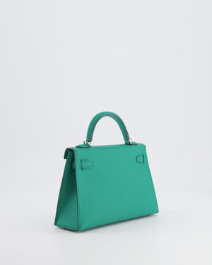 *HOT* Hermès Mini Kelly II 20cm Bag in Vert Jade Epsom Leather with Palladium Hardware