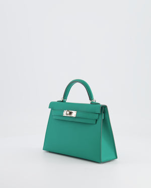 *HOT* Hermès Mini Kelly II 20cm Bag in Vert Jade Epsom Leather with Palladium Hardware