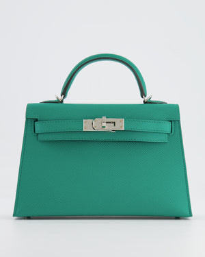 *HOT* Hermès Mini Kelly II 20cm Bag in Vert Jade Epsom Leather with Palladium Hardware