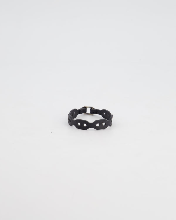 Hermès Black Chaîne d'Ancre Leather Bracelet