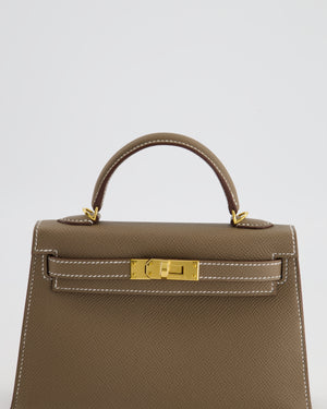 *RARE* Hermes Mini Kelly II 20cm in Etoupe Epsom Leather with Gold Hardware