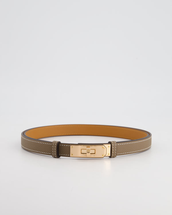 *UNDER RETAIL* Hermès Kelly 18 Belt in Etoupe Epsom Leather with Rose Gold Hardware RRP £950