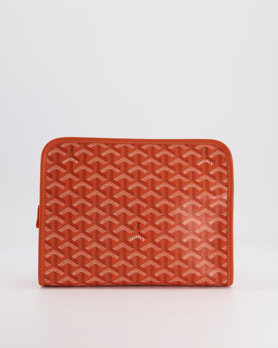 Goyard Orange Goyardine Jouvence Pouch Bag in Coated Canvas