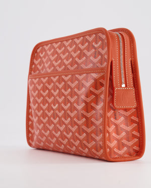 Goyard Orange Goyardine Jouvence Pouch Bag in Coated Canvas