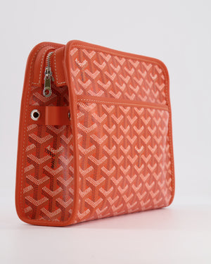 Goyard Orange Goyardine Jouvence Pouch Bag in Coated Canvas