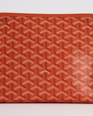 Goyard Orange Goyardine Jouvence Pouch Bag in Coated Canvas