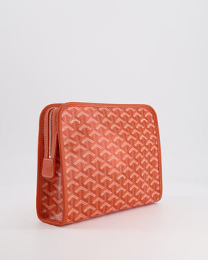 Goyard Orange Goyardine Jouvence Pouch Bag in Coated Canvas