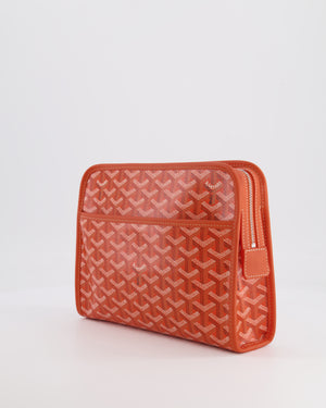 Goyard Orange Goyardine Jouvence Pouch Bag in Coated Canvas