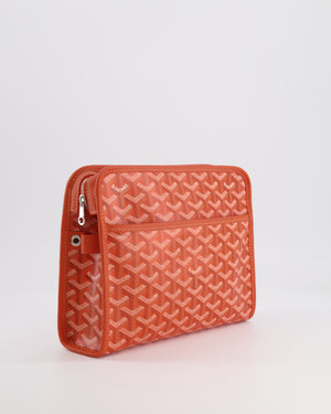 Goyard Orange Goyardine Jouvence Pouch Bag in Coated Canvas