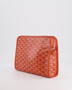 Goyard Orange Goyardine Jouvence Pouch Bag in Coated Canvas