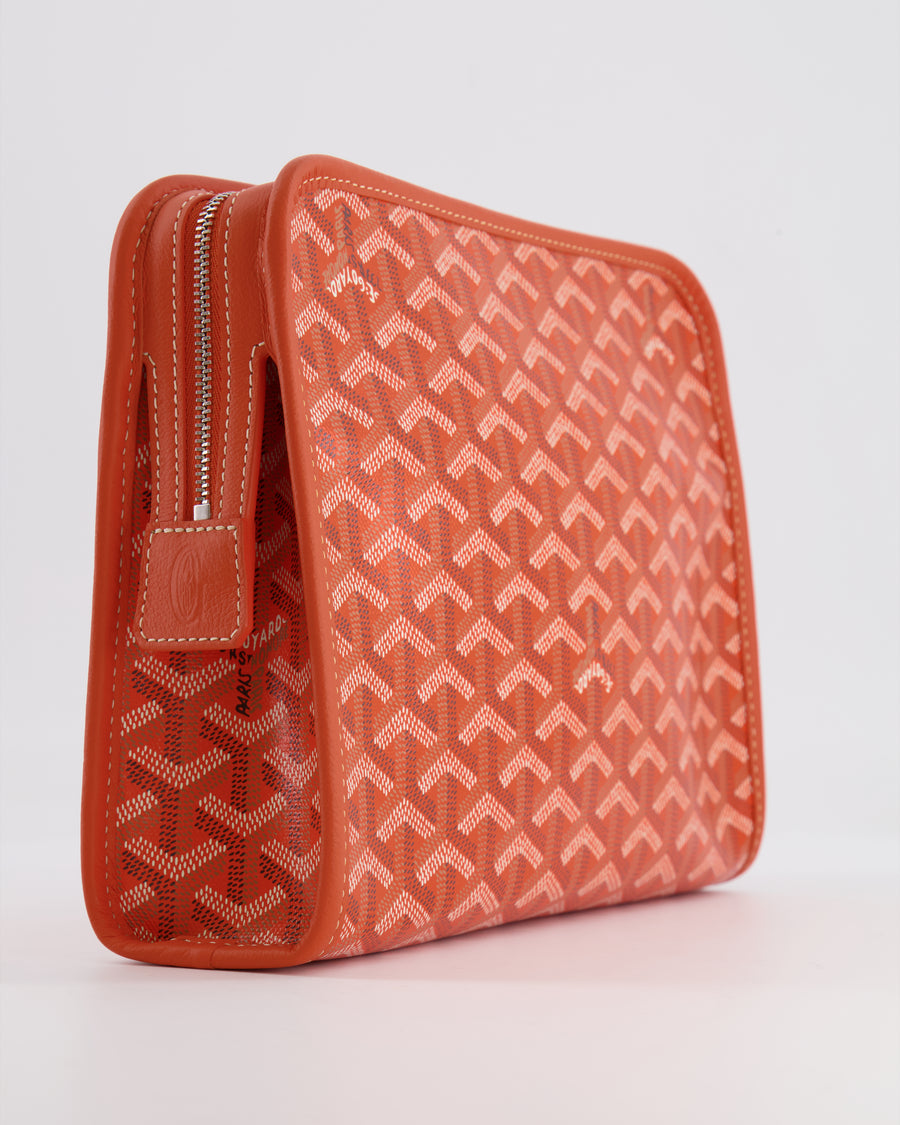 Goyard Orange Goyardine Jouvence Pouch Bag in Coated Canvas