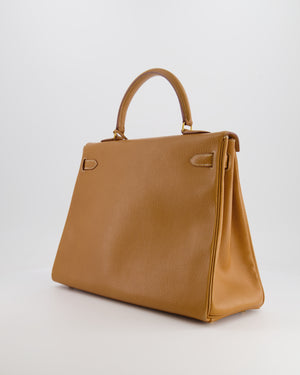 Hermès Vintage Kelly 35cm Bag in Gold Clemence Leather with Gold Hardware