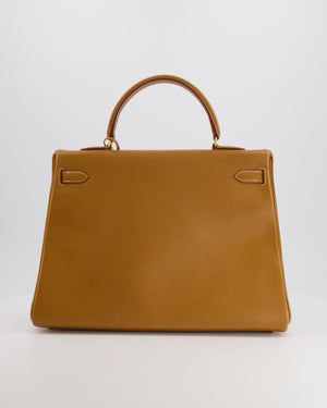 Hermès Vintage Kelly 35cm Bag in Gold Clemence Leather with Gold Hardware