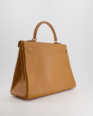 Hermès Vintage Kelly 35cm Bag in Gold Clemence Leather with Gold Hardware