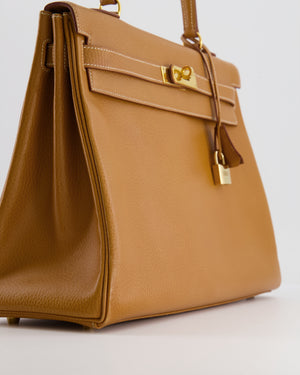 Hermès Vintage Kelly 35cm Bag in Gold Clemence Leather with Gold Hardware