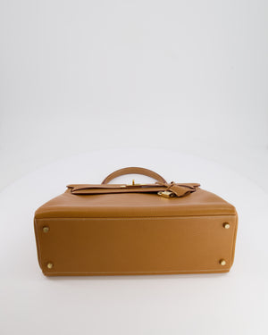 Hermès Vintage Kelly 35cm Bag in Gold Clemence Leather with Gold Hardware