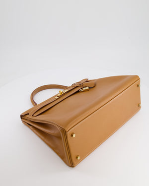 Hermès Vintage Kelly 35cm Bag in Gold Clemence Leather with Gold Hardware