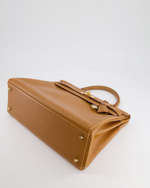 Hermès Vintage Kelly 35cm Bag in Gold Clemence Leather with Gold Hardware