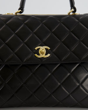 Chanel Black Large Trendy Bag in Lambskin Leather with Champagne Gold Hardware