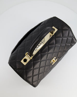 Chanel Black Large Trendy Bag in Lambskin Leather with Champagne Gold Hardware