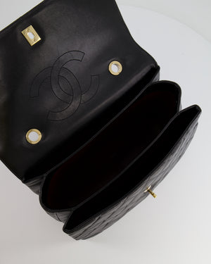 Chanel Black Large Trendy Bag in Lambskin Leather with Champagne Gold Hardware