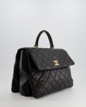 Chanel Black Large Trendy Bag in Lambskin Leather with Champagne Gold Hardware