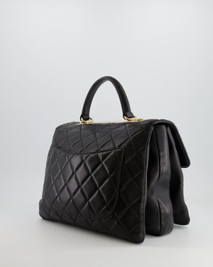 Chanel Black Large Trendy Bag in Lambskin Leather with Champagne Gold Hardware