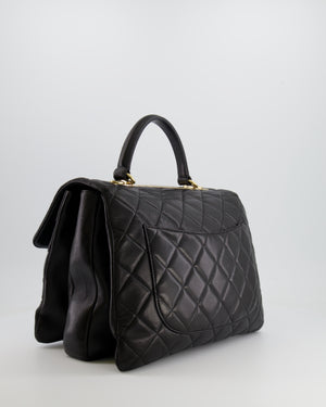 Chanel Black Large Trendy Bag in Lambskin Leather with Champagne Gold Hardware