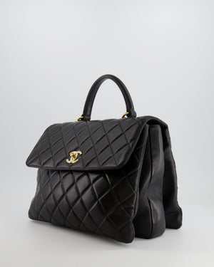 Chanel Black Large Trendy Bag in Lambskin Leather with Champagne Gold Hardware