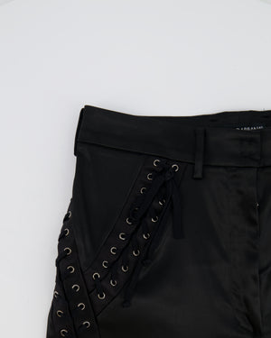 Dolce & Gabbana Black Satin Laced-Up Trousers Size IT 42 (UK 10)